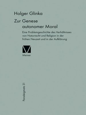cover image of Zur Genese autonomer Moral